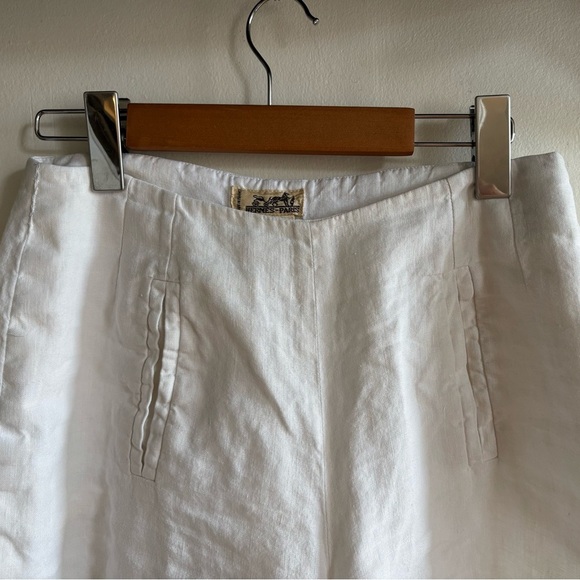 Hermès Paris Vintage 100% Linen Wide-Leg Capris – FR 40 (fits like S/M) - Picture 4 of 8